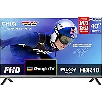 CHIQ 40 Inch TV Smart TV, FHD HDR10, Google TV, Triple Tuner